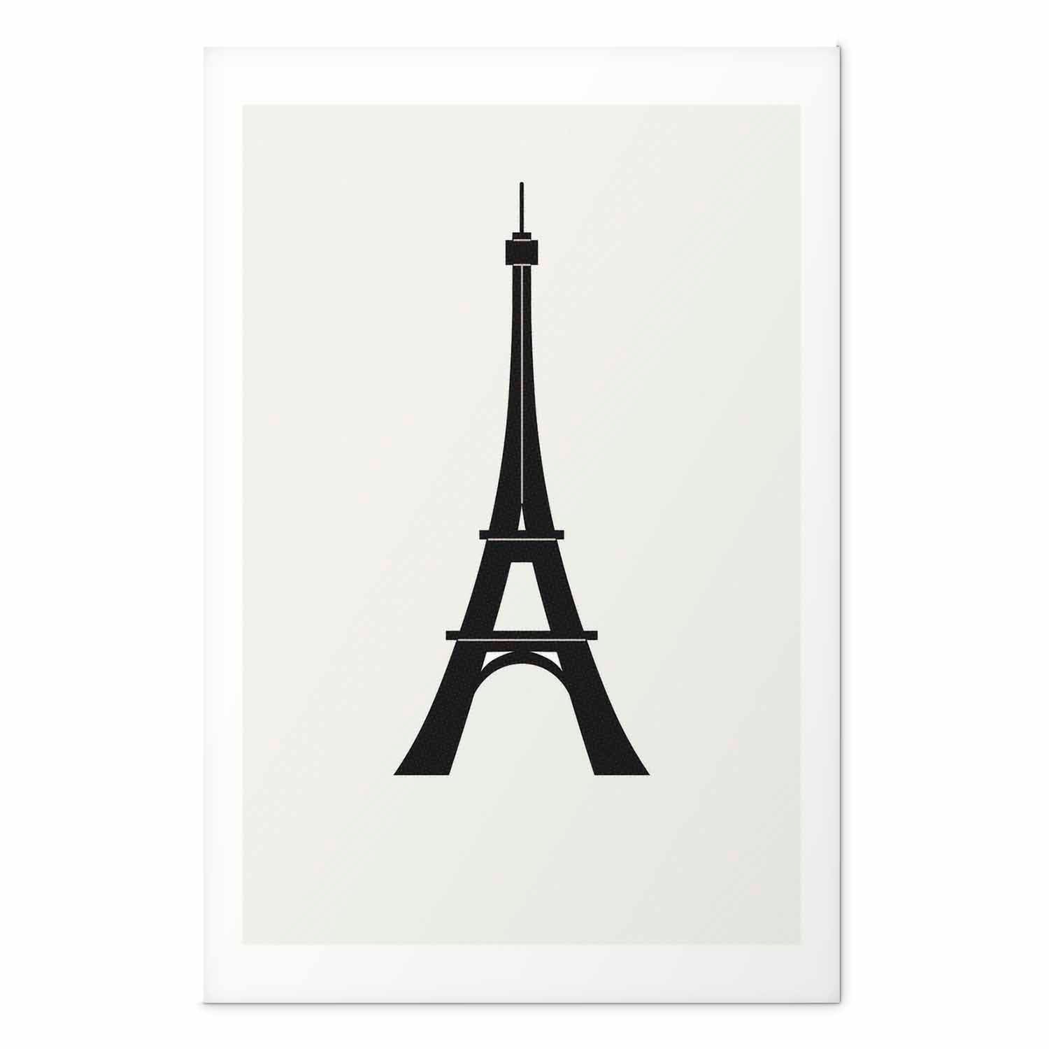 Eiffel Tower Minimalist Black-and-White Graphic Poster