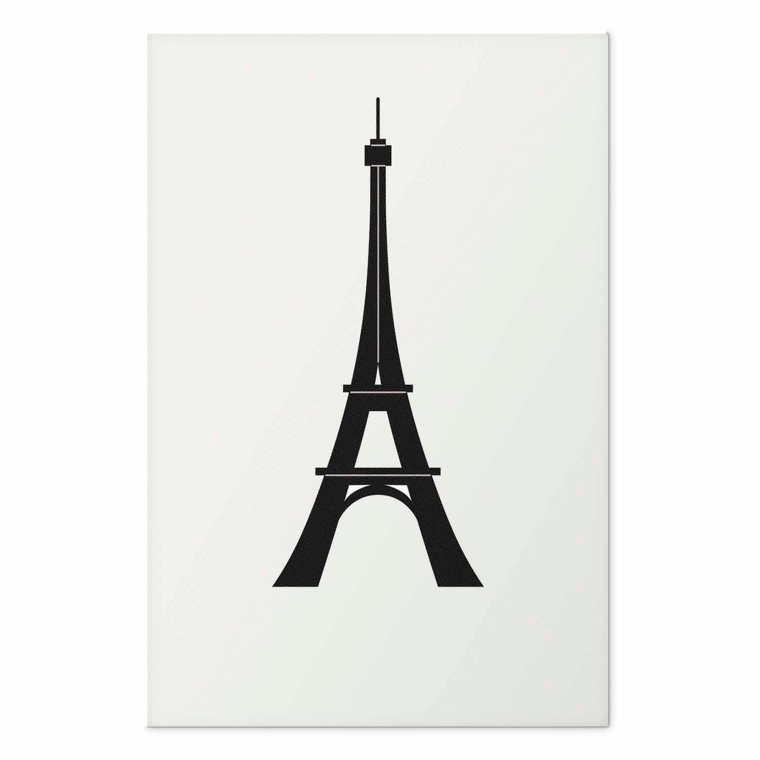 Eiffel Tower Minimalist Black-and-White Graphic Poster