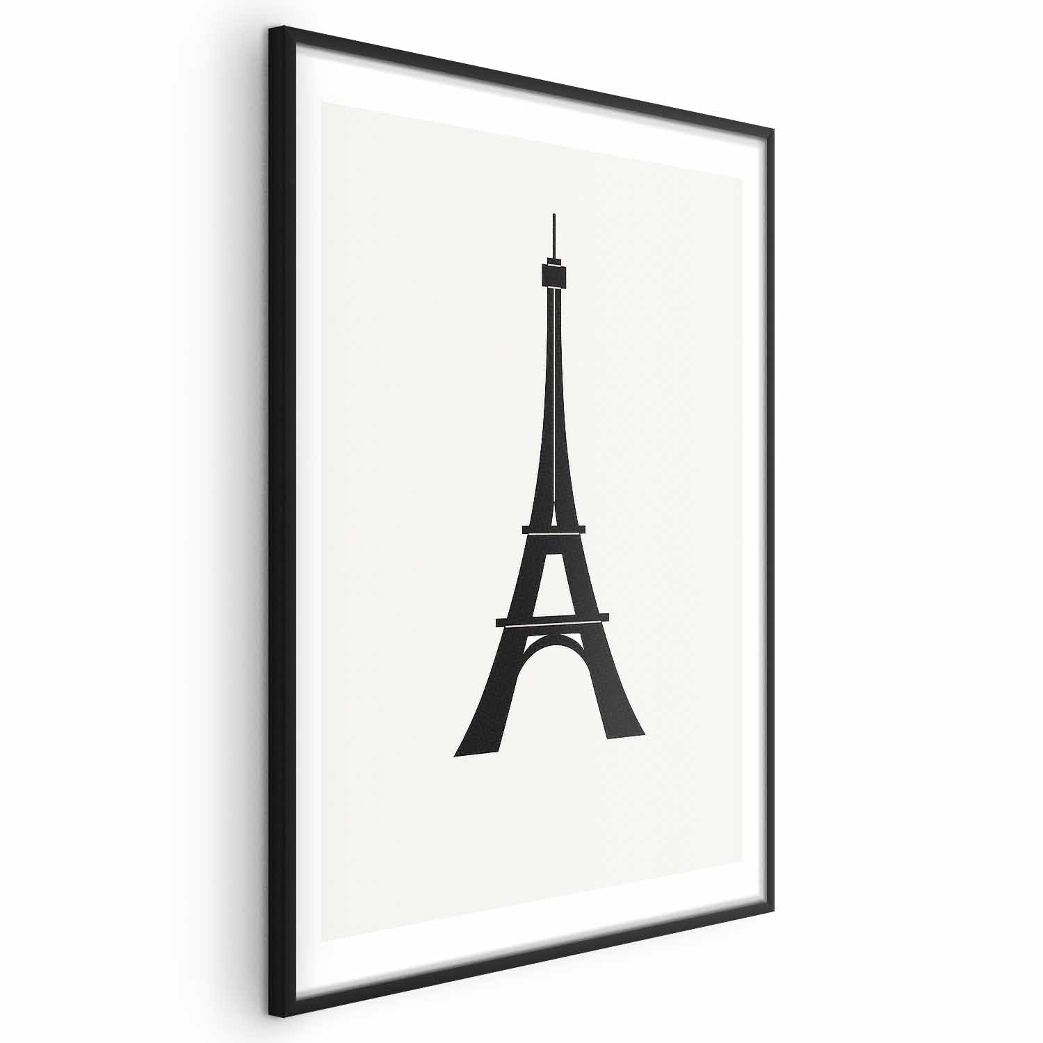 Eiffel Tower Minimalist Black-and-White Graphic Poster