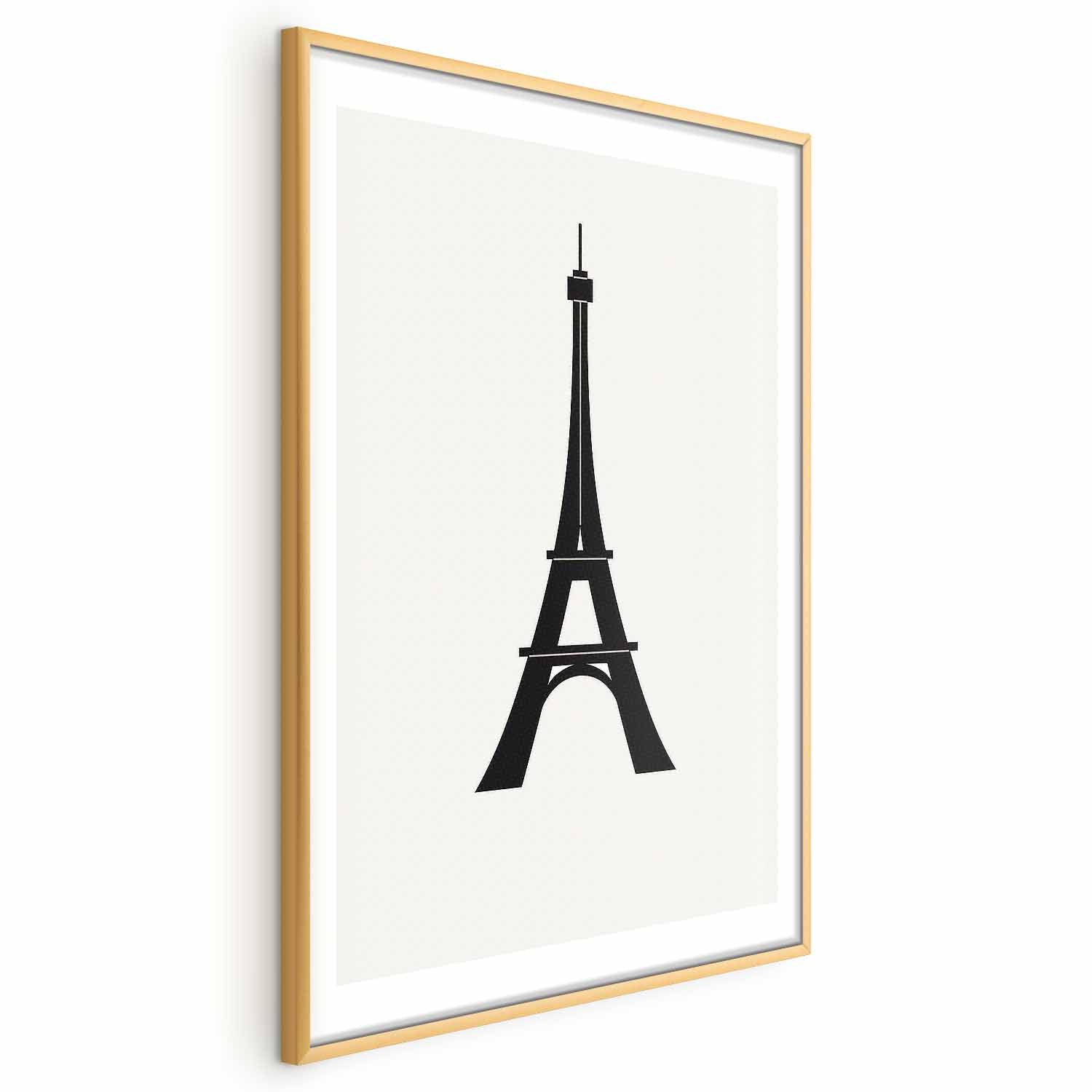 Eiffel Tower Minimalist Black-and-White Graphic Poster