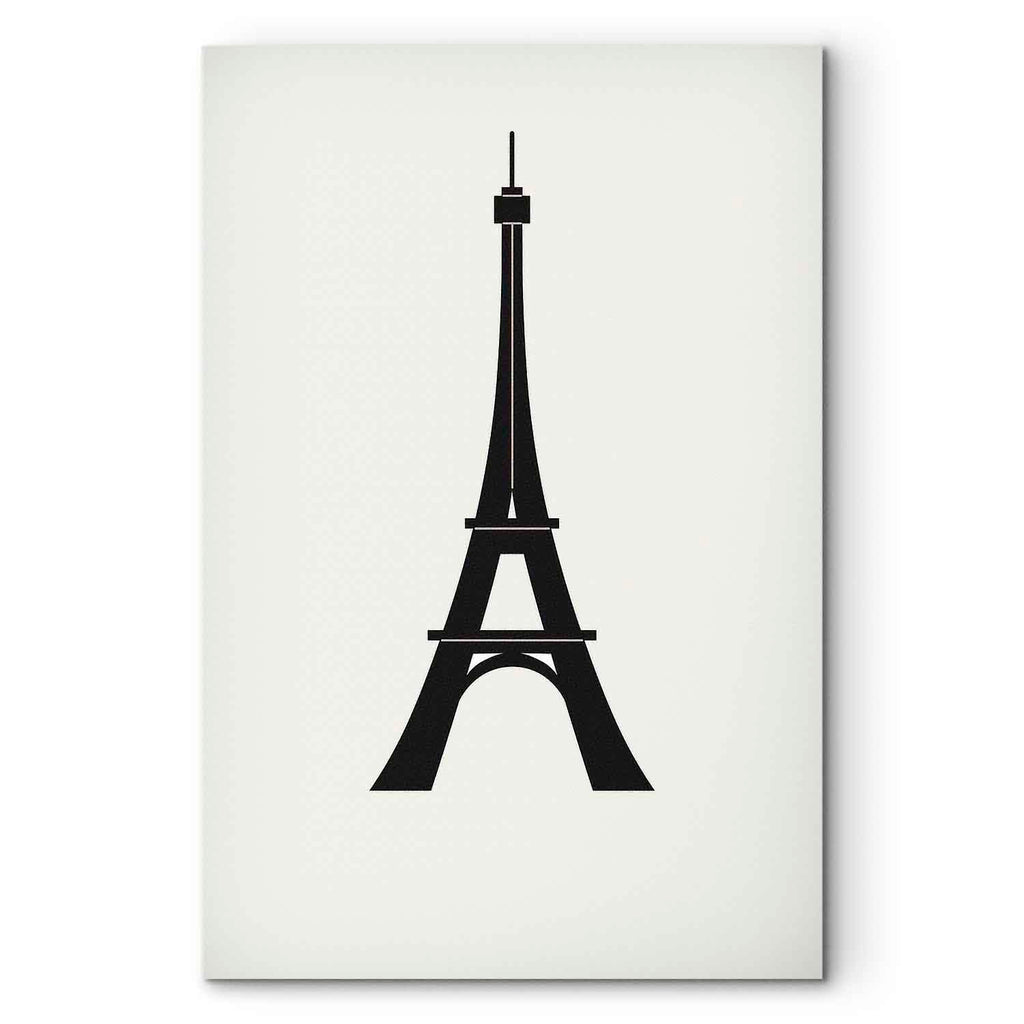 Eiffel Tower Black and White Minimalist Canvas Print