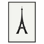 Eiffel Tower Black and White Minimalist Canvas Print