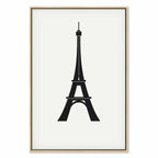 Eiffel Tower Black and White Minimalist Canvas Print