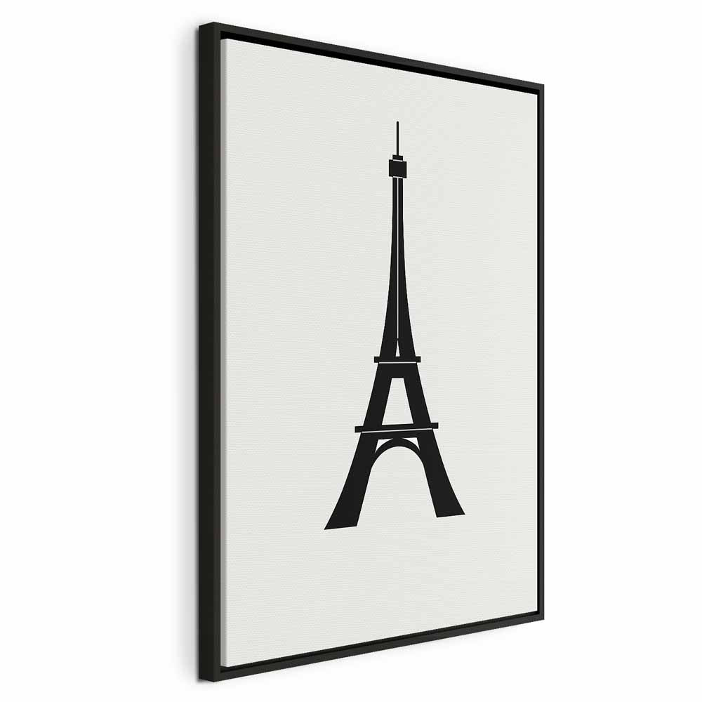 Eiffel Tower Black and White Minimalist Canvas Print