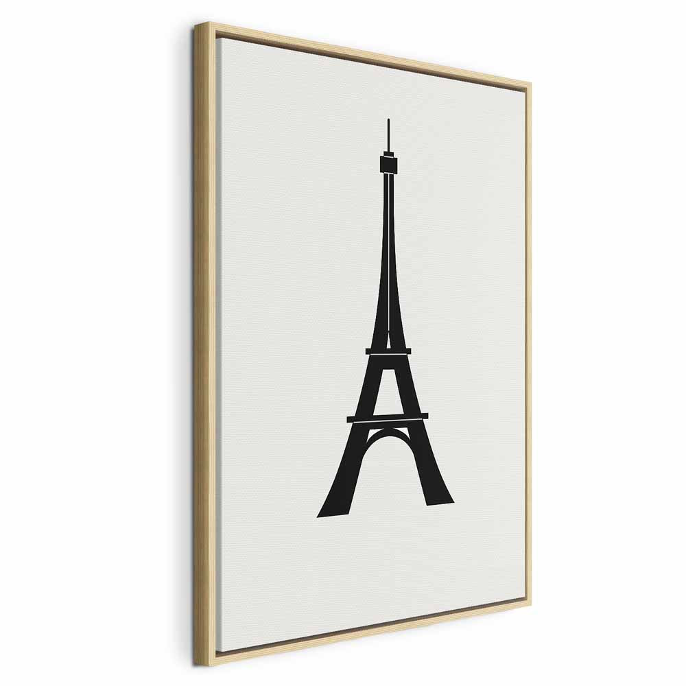 Eiffel Tower Black and White Minimalist Canvas Print
