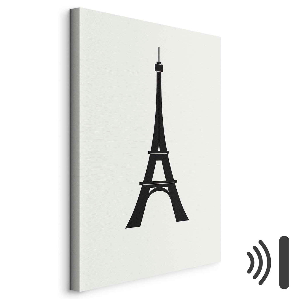 Eiffel Tower Black and White Minimalist Canvas Print