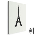 Eiffel Tower Black and White Minimalist Canvas Print