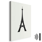 Eiffel Tower Black and White Minimalist Canvas Print