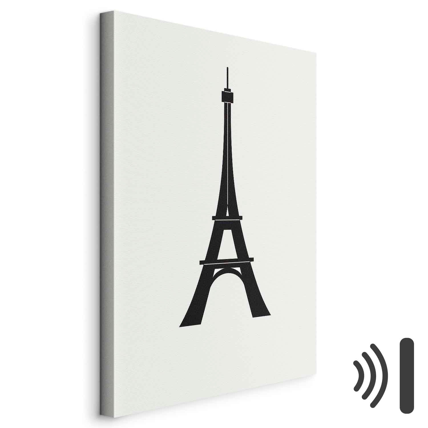 Eiffel Tower Black and White Minimalist Canvas Print