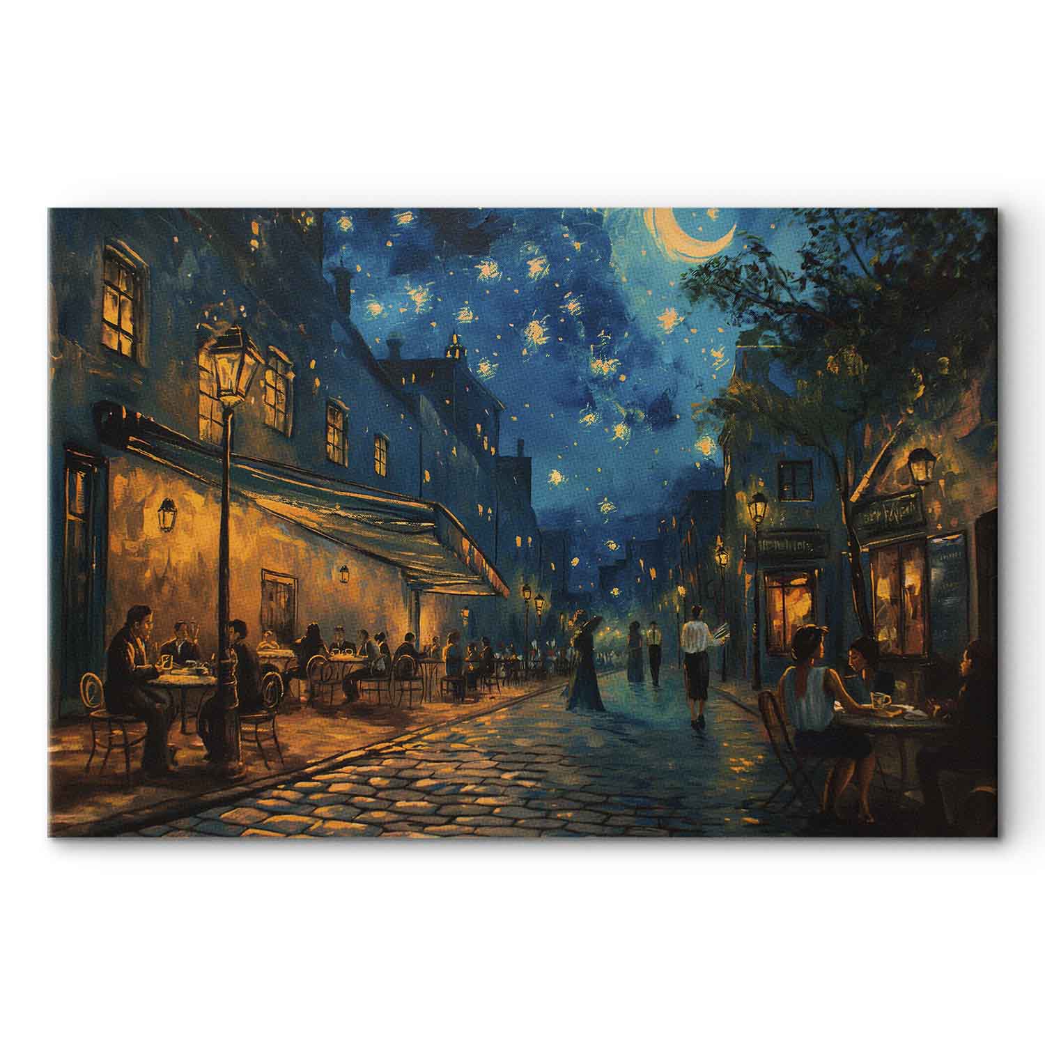 Paris Street Van Gogh Style DIY Large Canvas Print
