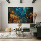 Paris Street Van Gogh Style DIY Large Canvas Print