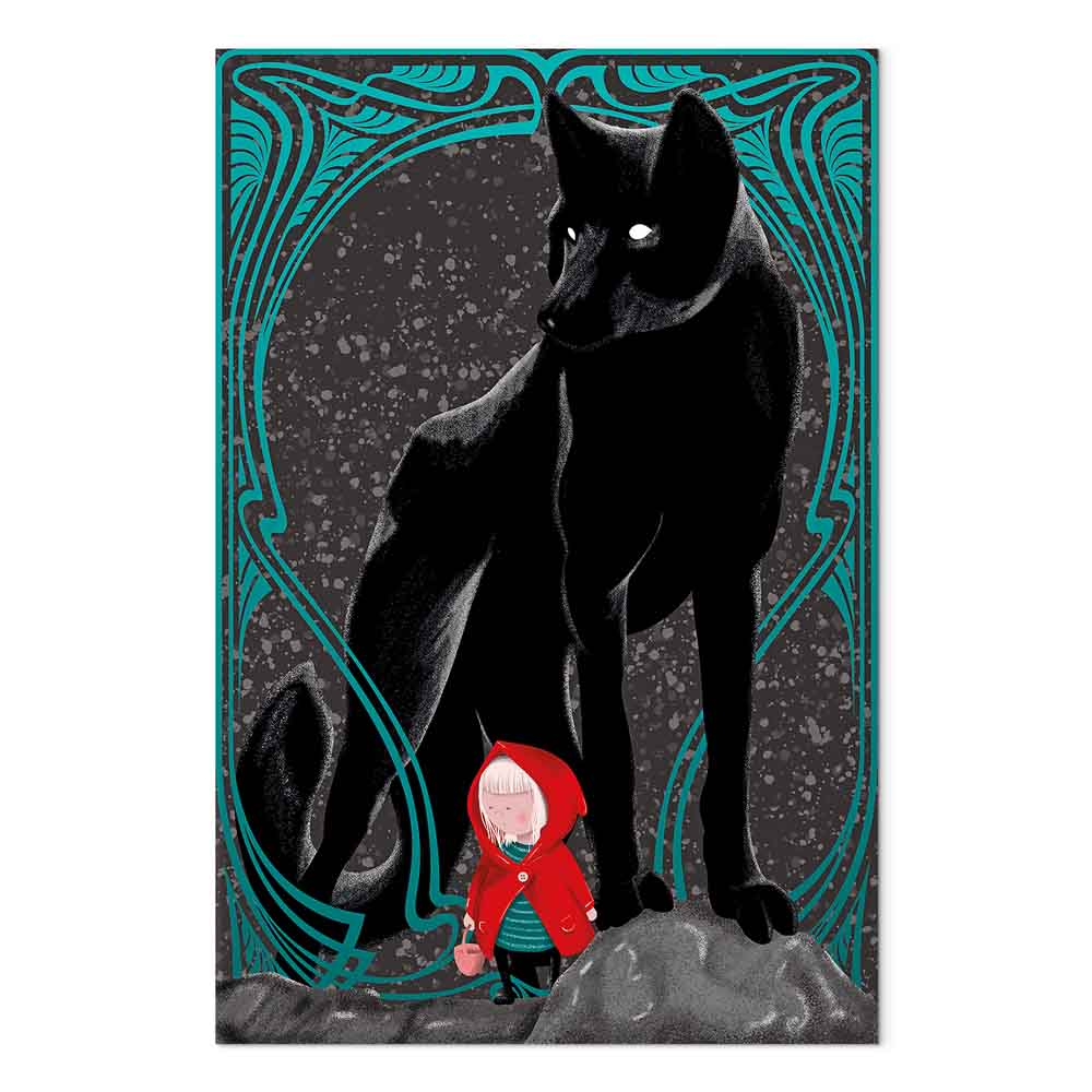 Red Riding Hood and Wolves Fantasy Canvas Print