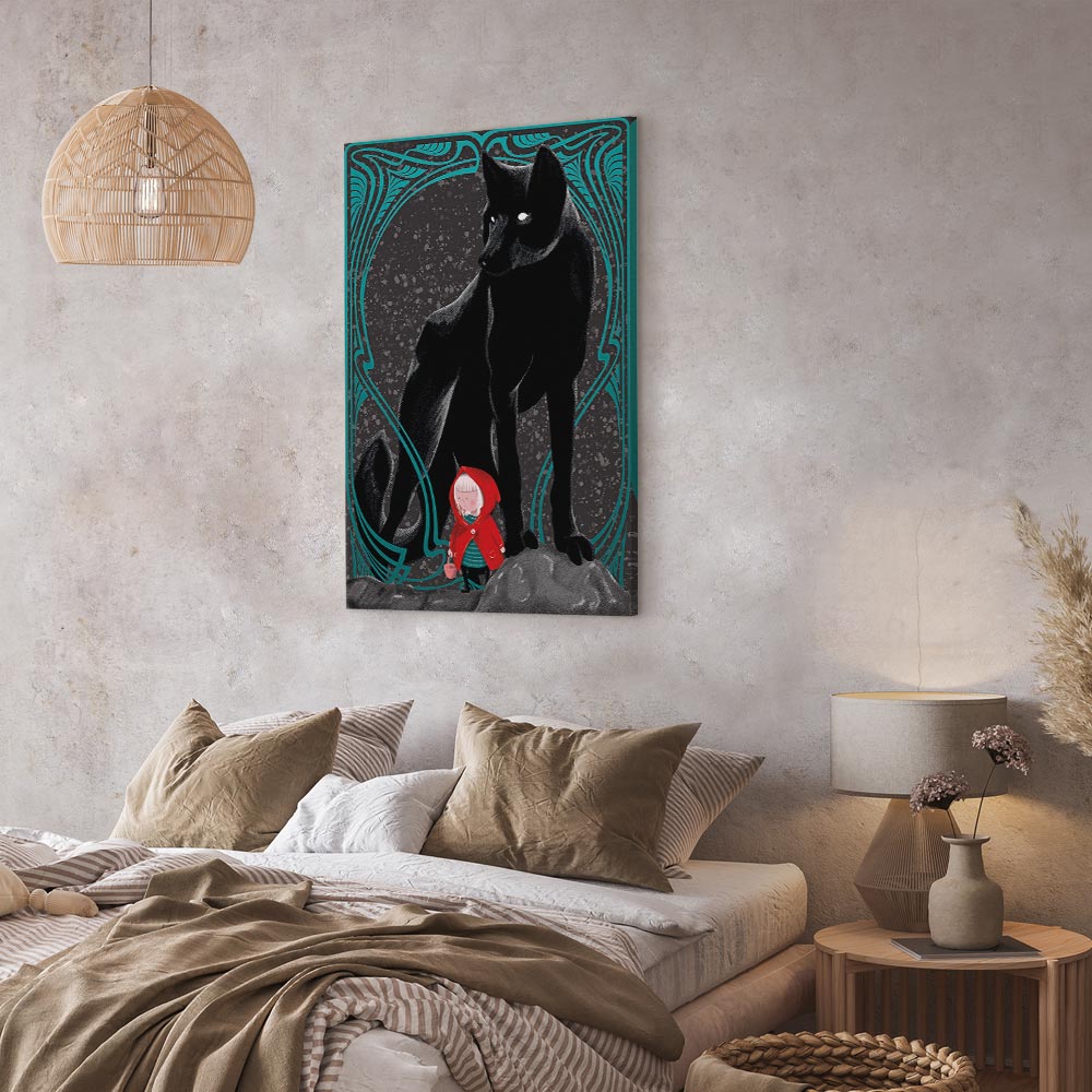 Red Riding Hood and Wolves Fantasy Canvas Print