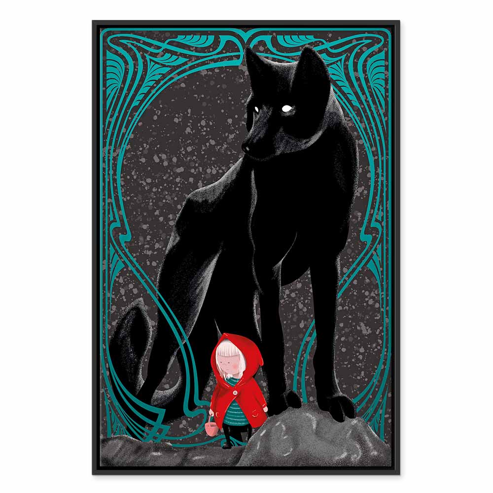 Red Riding Hood and Wolves Fantasy Canvas Print