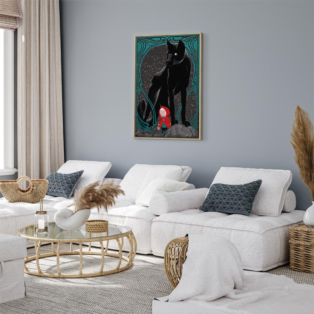 Red Riding Hood and Wolves Fantasy Canvas Print