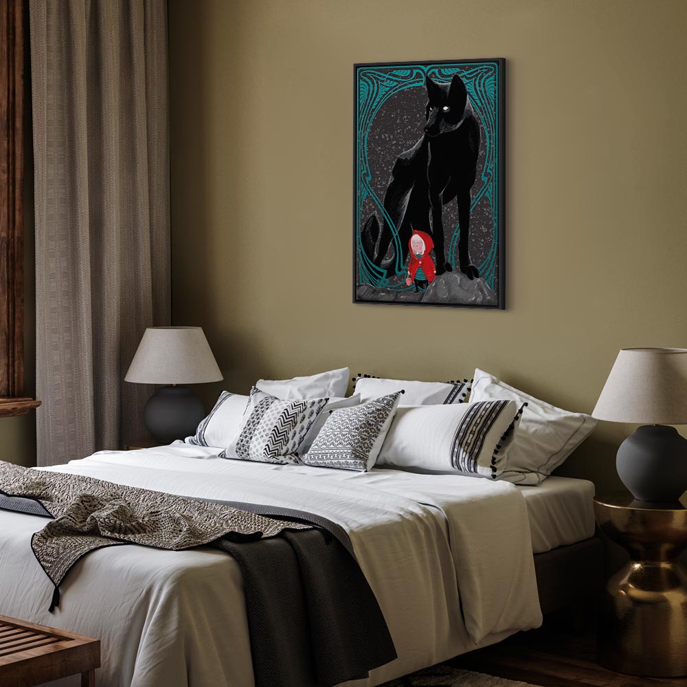 Red Riding Hood and Wolves Fantasy Canvas Print