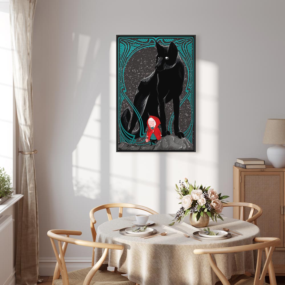 Red Riding Hood and Wolves Fantasy Canvas Print