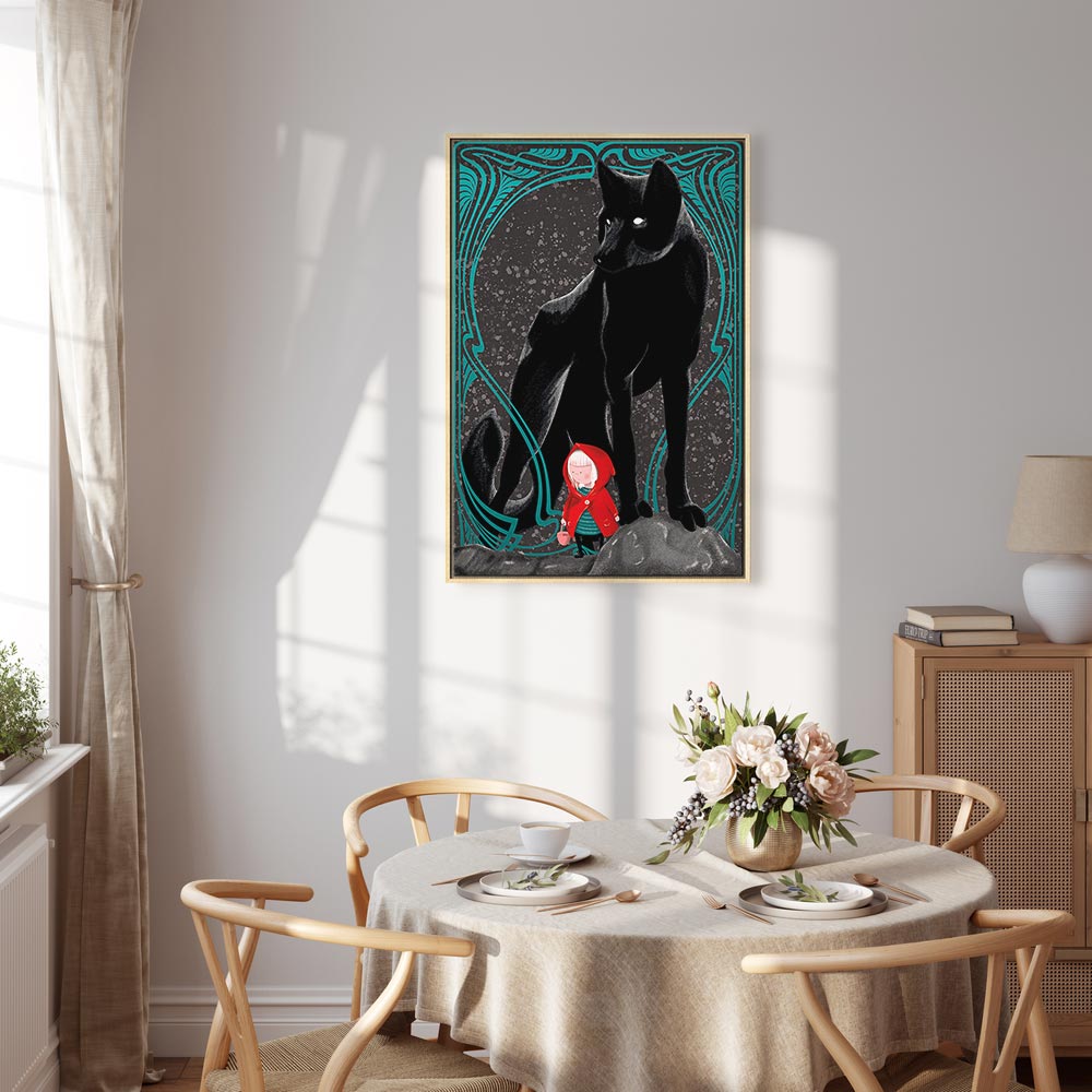 Red Riding Hood and Wolves Fantasy Canvas Print