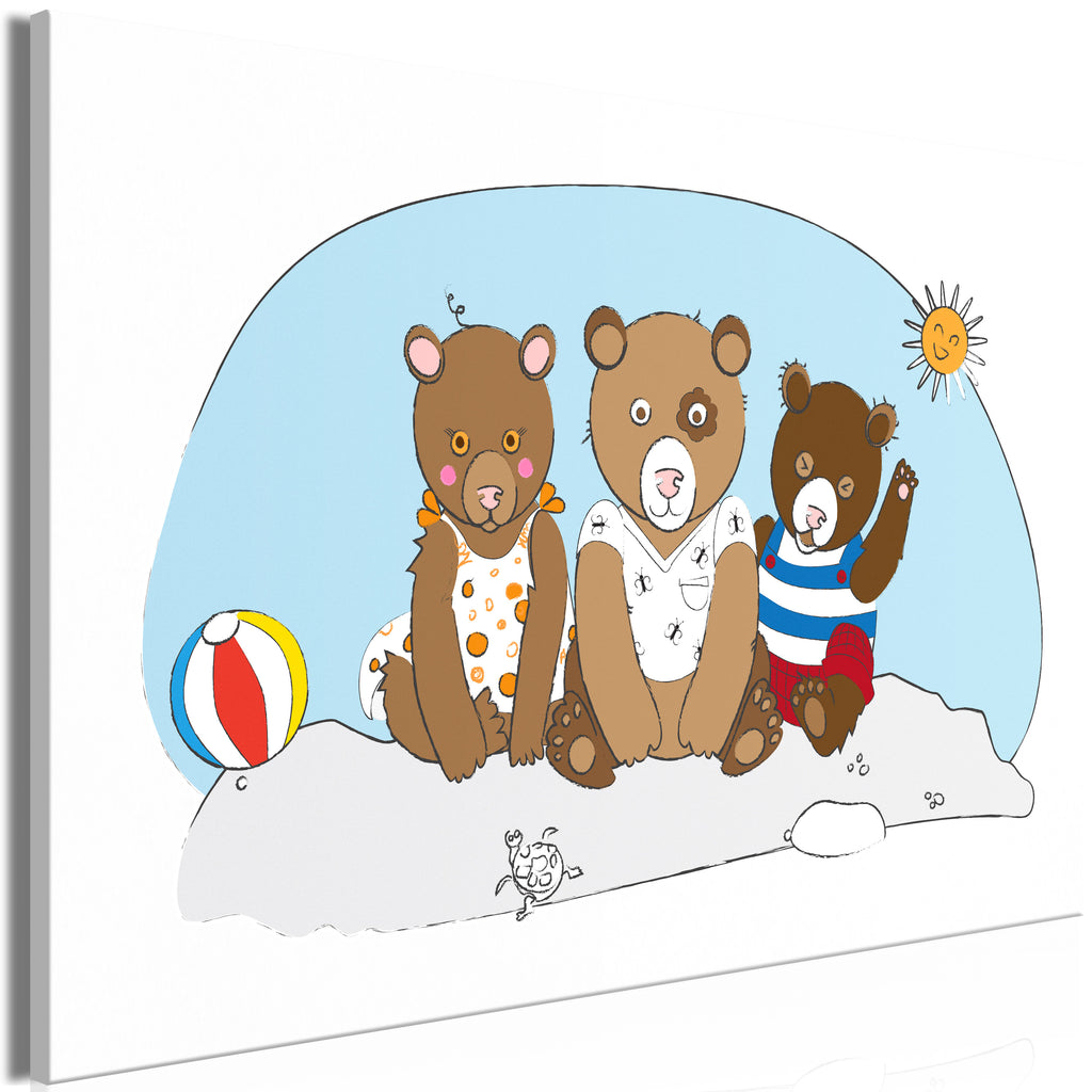 Canvas Print Teddy Bears on the Beach – Wide 1 Part
