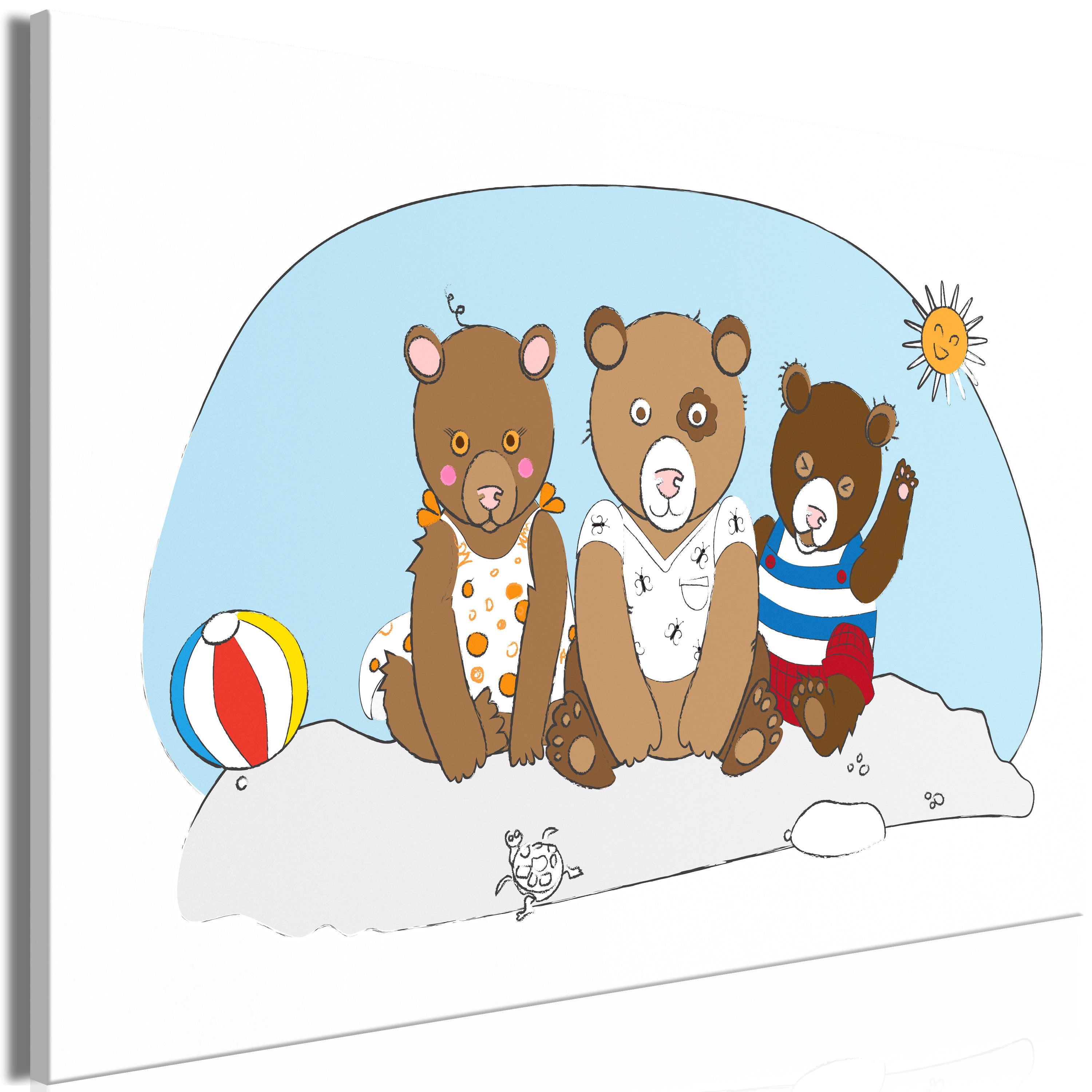 Canvas Print Teddy Bears on the Beach – Wide 1 Part