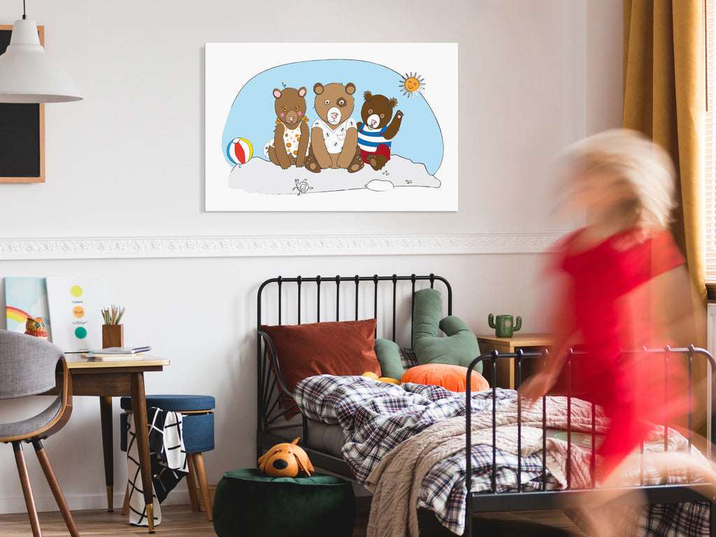 Canvas Print Teddy Bears on the Beach – Wide 1 Part