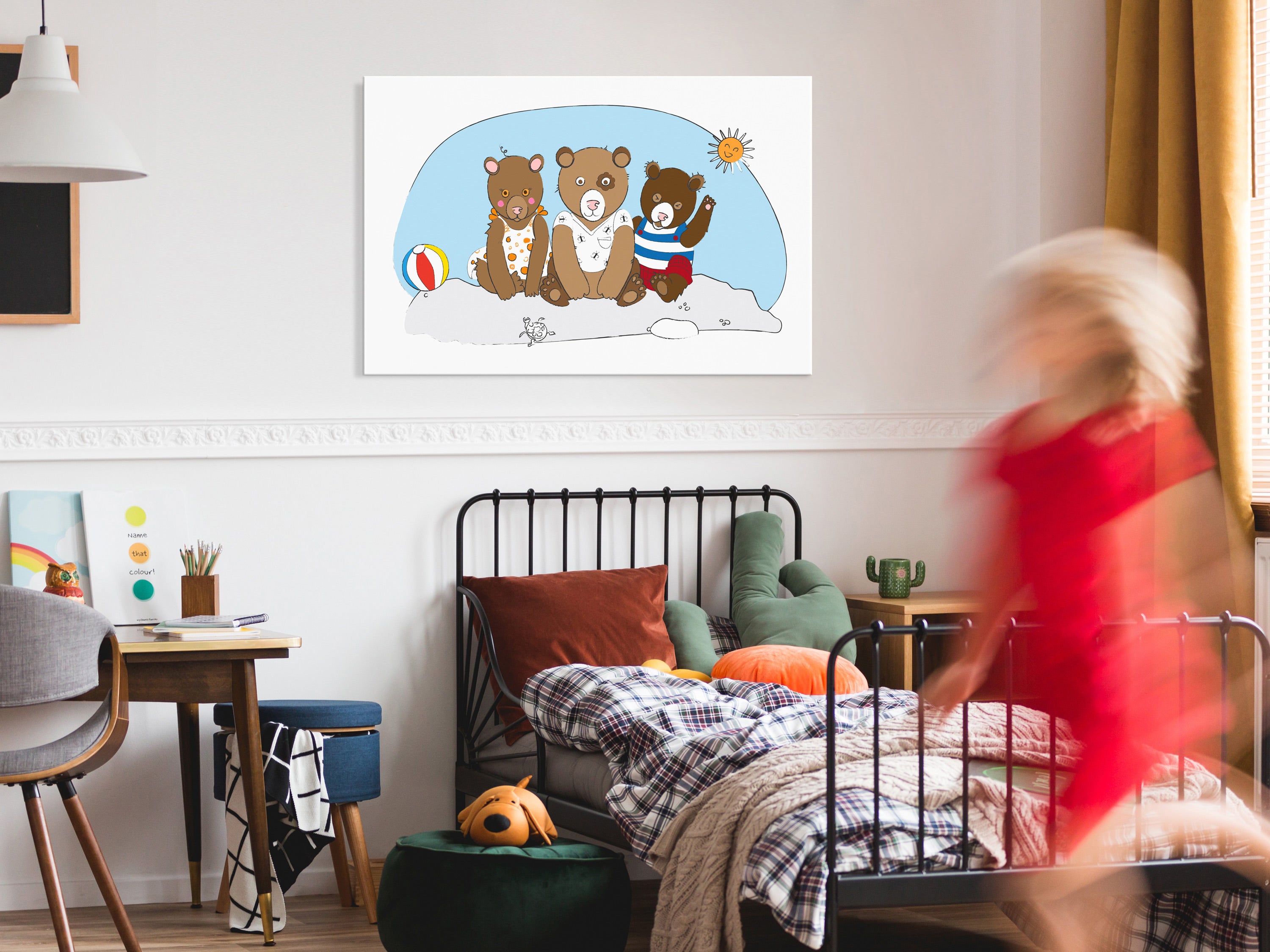 Canvas Print Teddy Bears on the Beach – Wide 1 Part