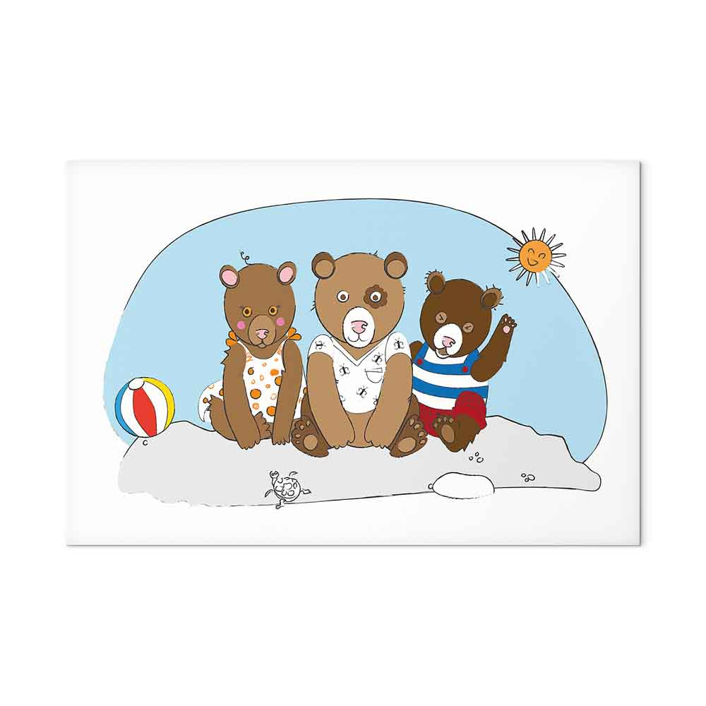 Teddy Bears Beach Summer Canvas Print