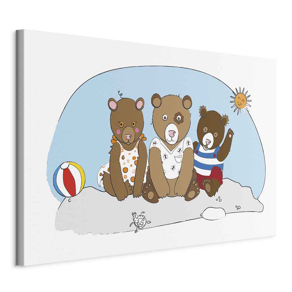 Teddy Bears Beach Summer Canvas Print