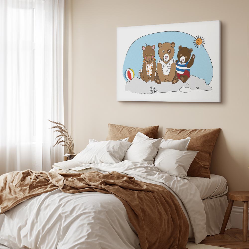 Teddy Bears Beach Summer Canvas Print