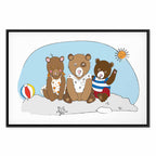 Teddy Bears Beach Summer Canvas Print