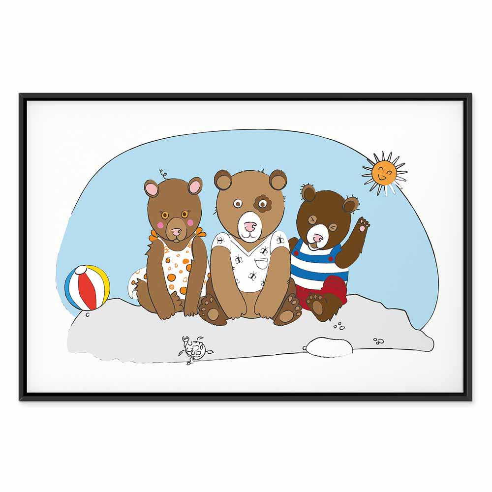 Teddy Bears Beach Summer Canvas Print