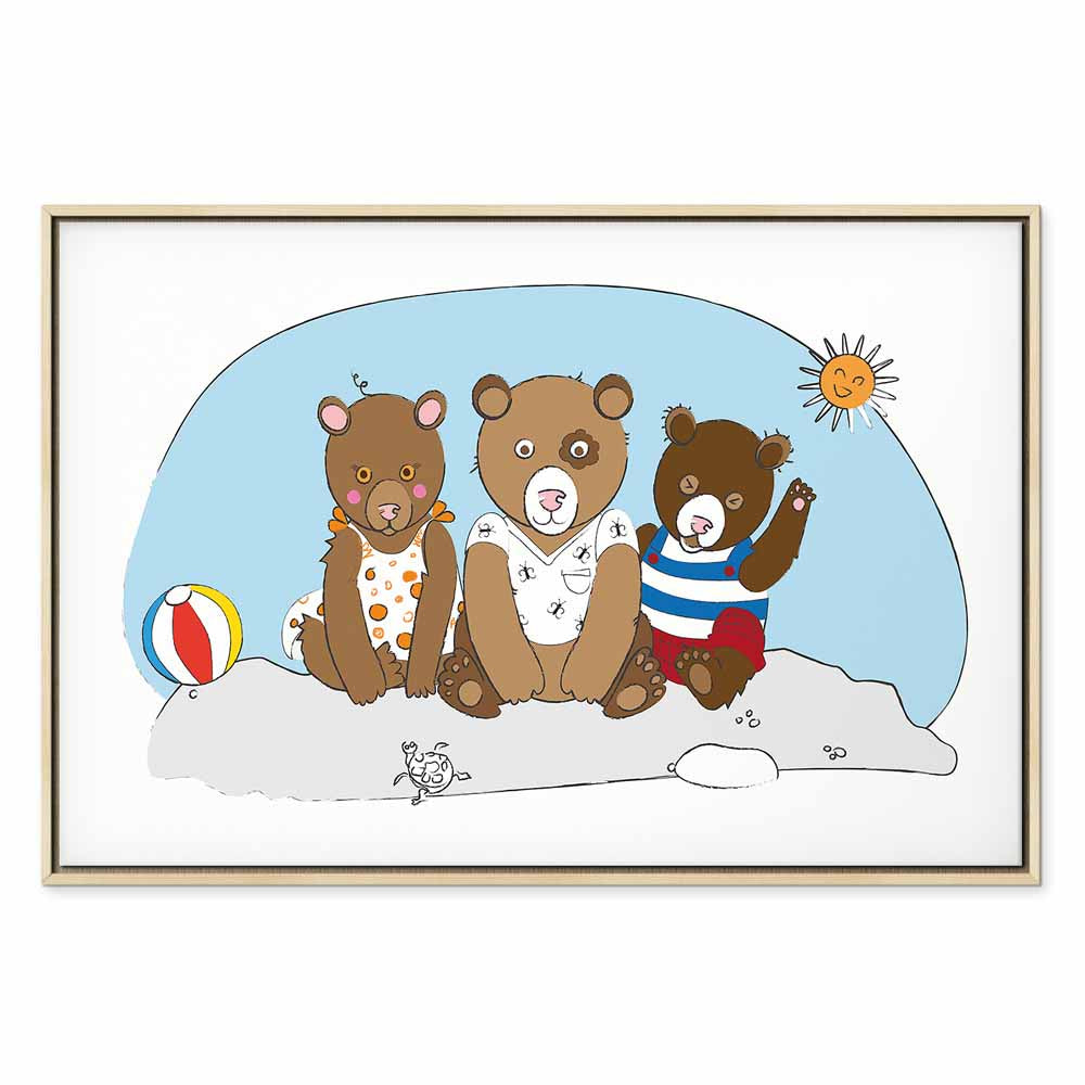 Teddy Bears Beach Summer Canvas Print