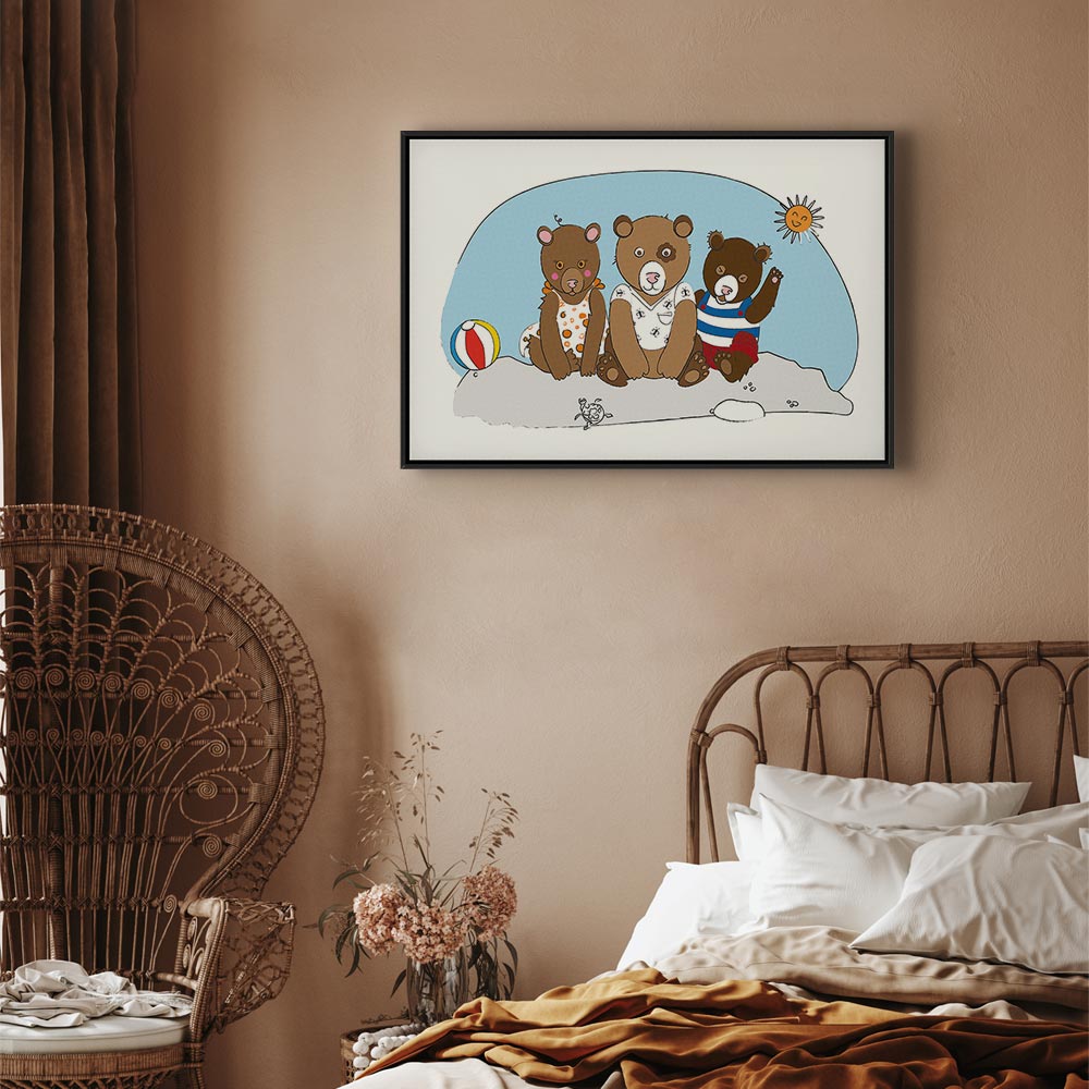 Teddy Bears Beach Summer Canvas Print