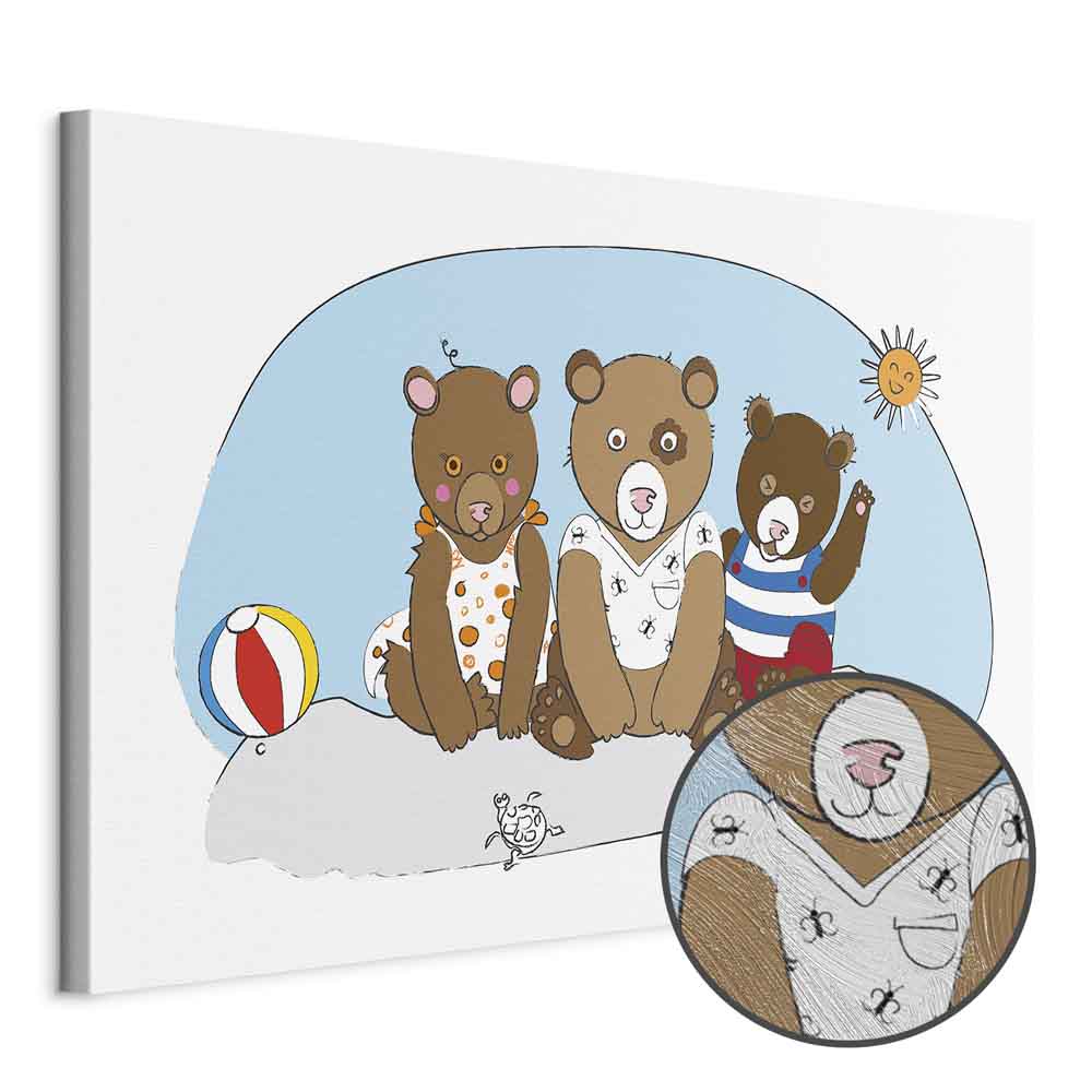 Teddy Bears Beach Summer Canvas Print