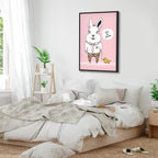 Rabbit and Duck Friends Nursery Canvas Print