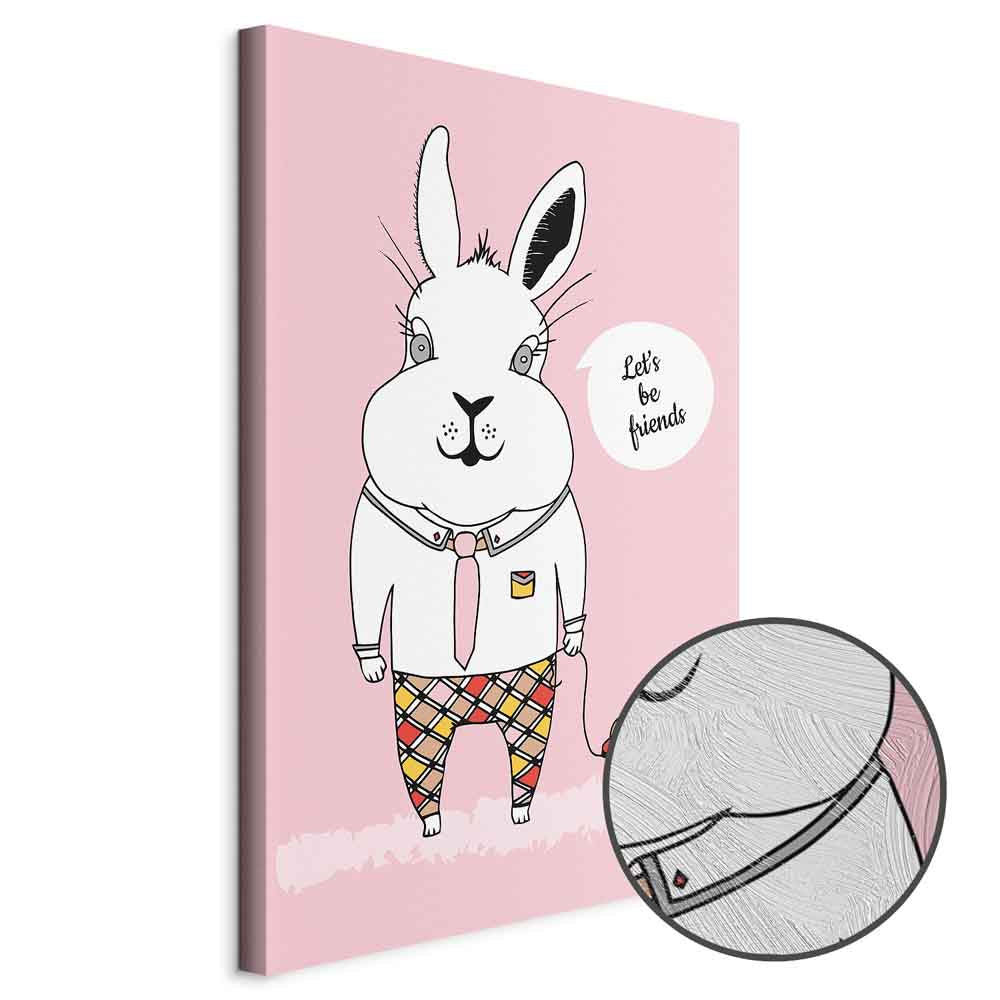 Rabbit and Duck Friends Nursery Canvas Print