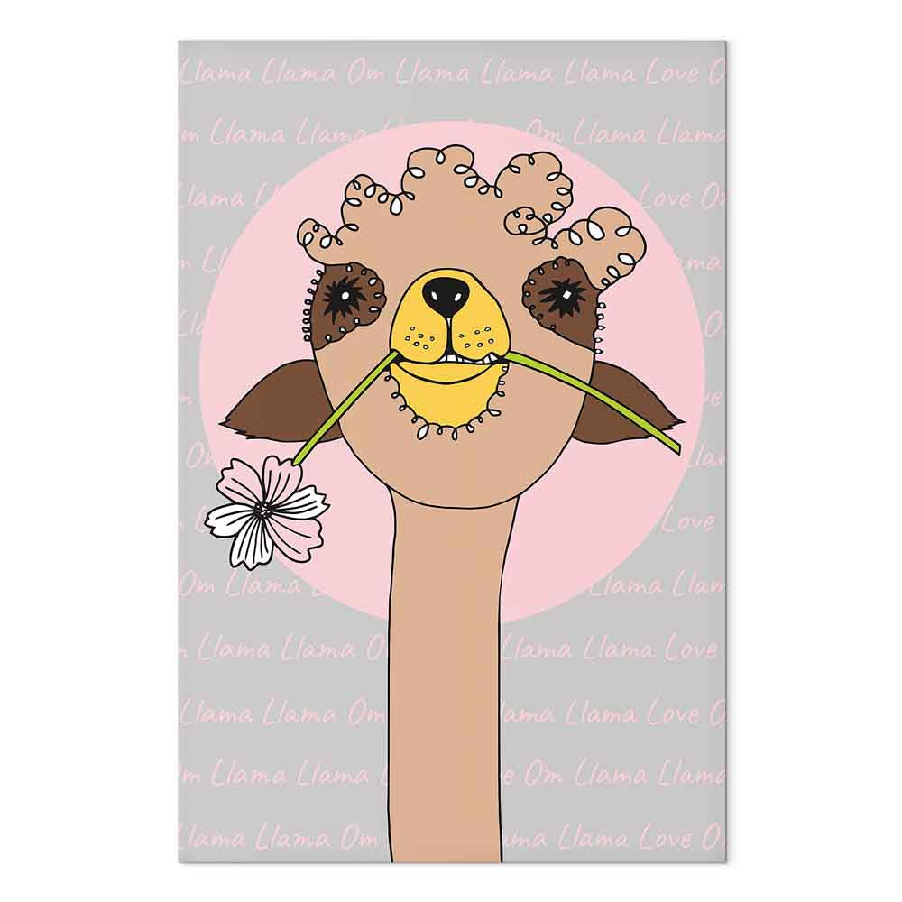 Happy Llama Funny Canvas Print