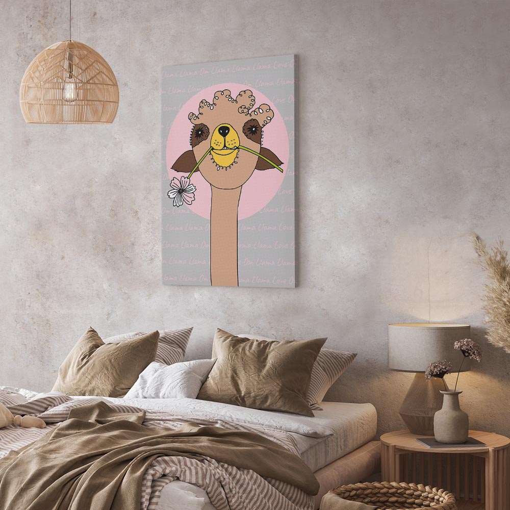 Happy Llama Funny Canvas Print