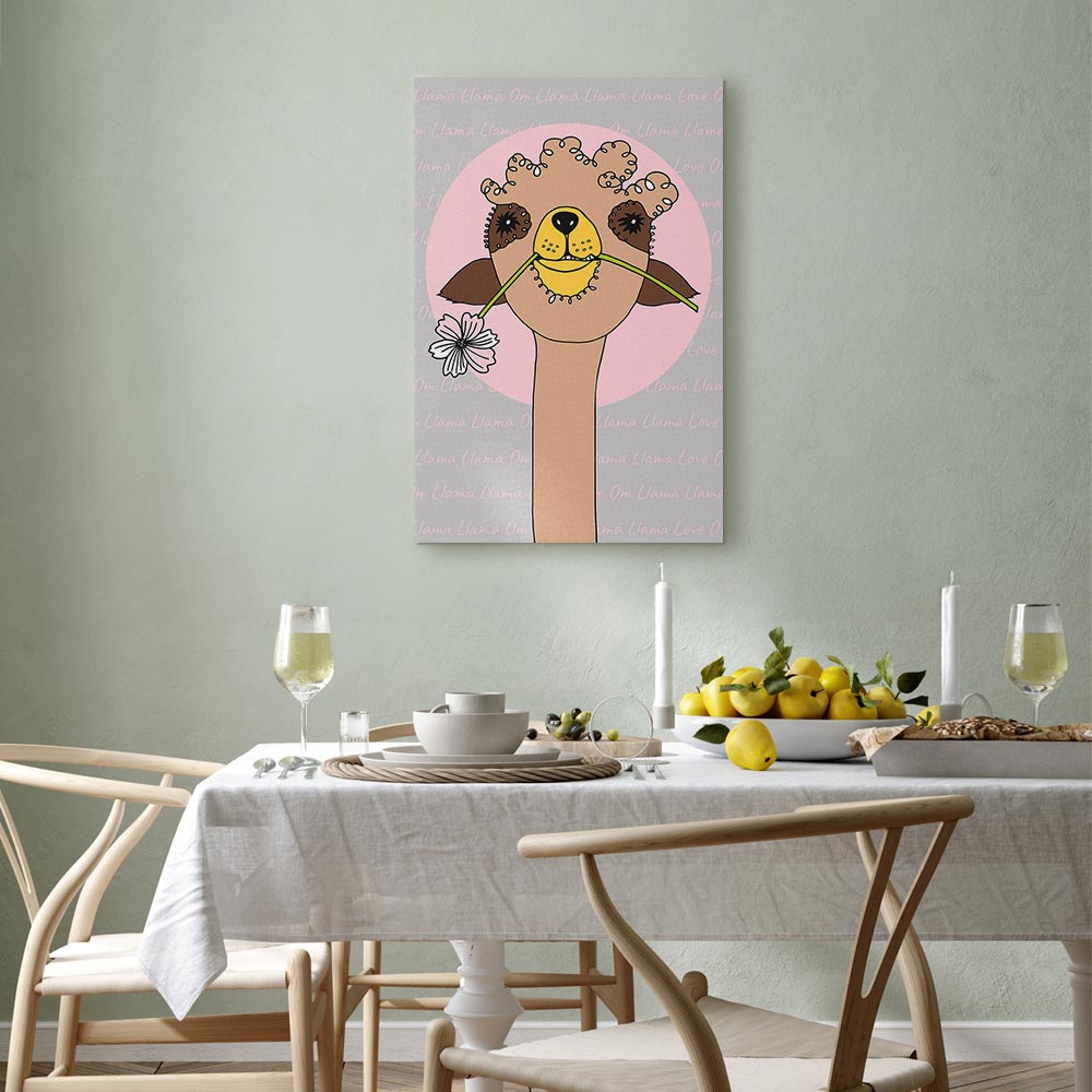 Happy Llama Funny Canvas Print