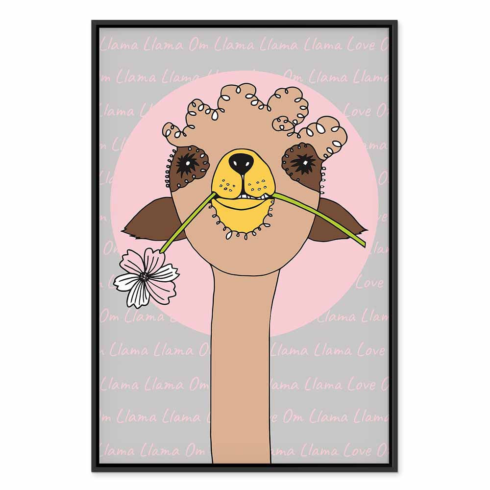 Happy Llama Funny Canvas Print