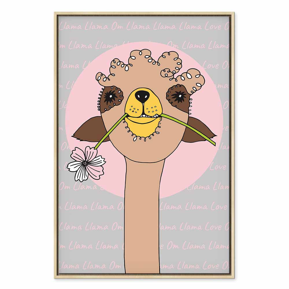Happy Llama Funny Canvas Print