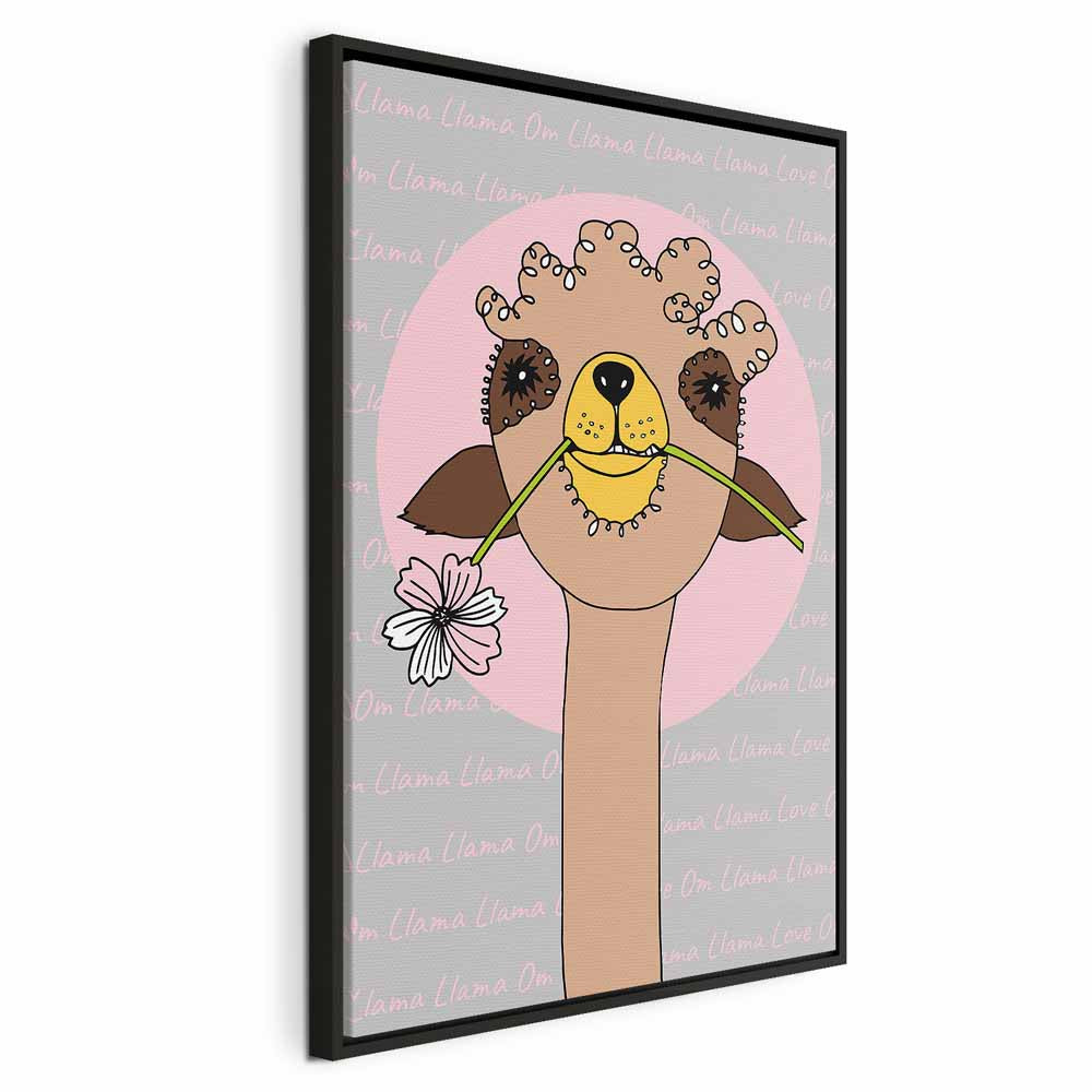 Happy Llama Funny Canvas Print