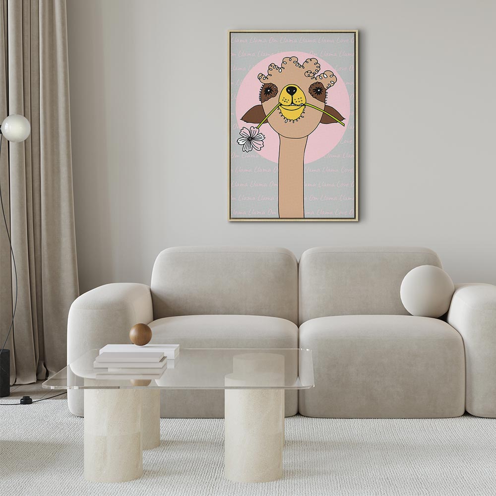 Happy Llama Funny Canvas Print