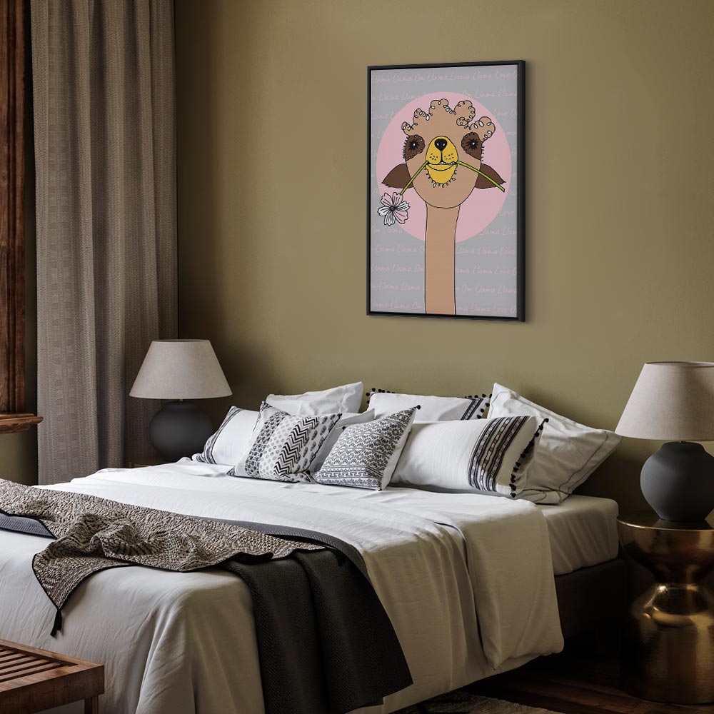 Happy Llama Funny Canvas Print