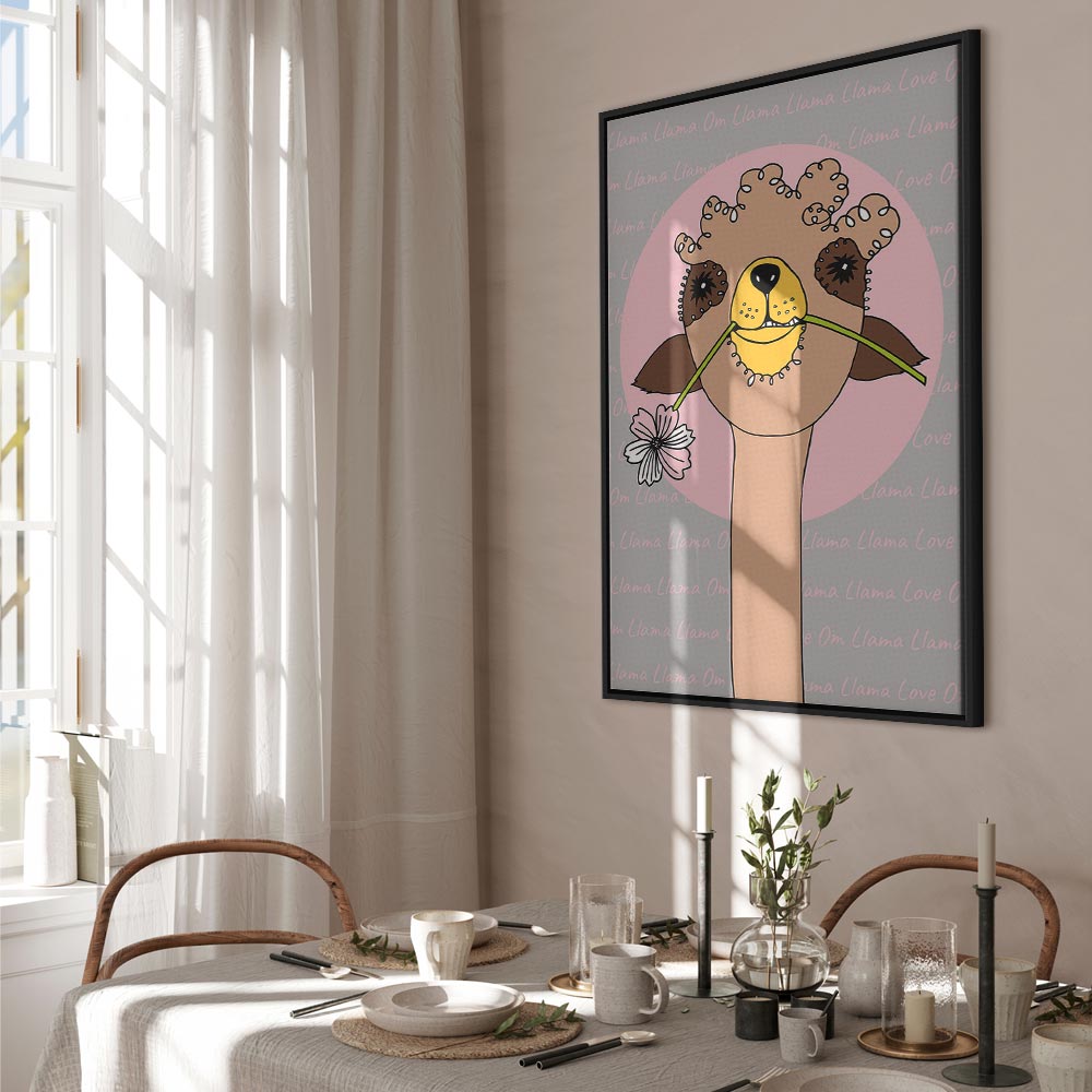 Happy Llama Funny Canvas Print