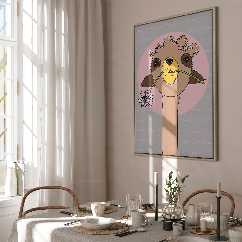 Happy Llama Funny Canvas Print