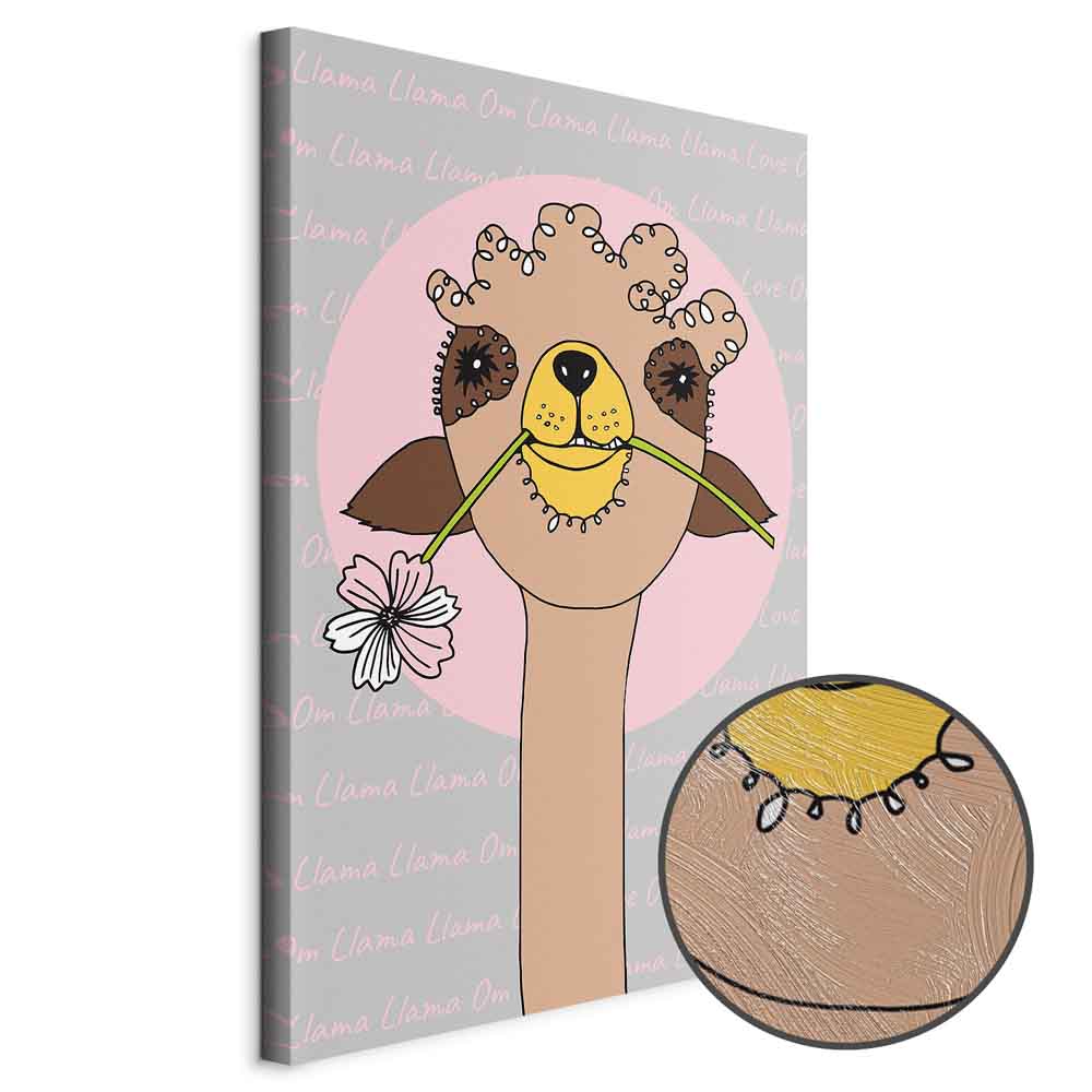Happy Llama Funny Canvas Print
