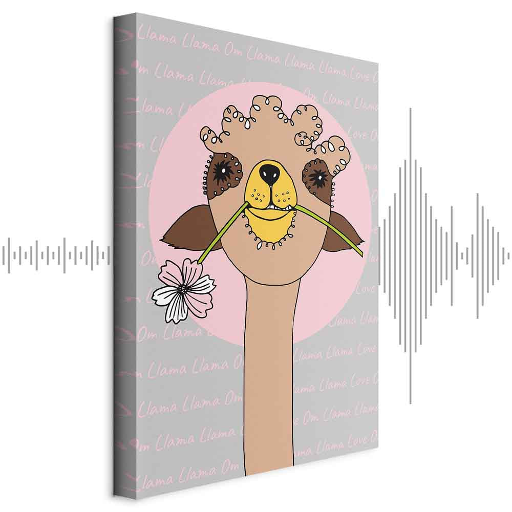 Happy Llama Funny Canvas Print