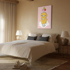 Soaring Pig Funny Vertical Canvas Print