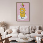 Soaring Pig Funny Vertical Canvas Print